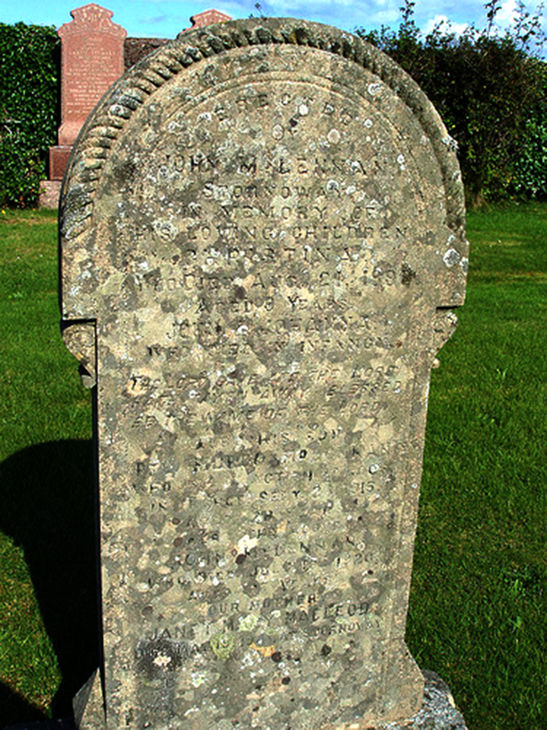 Photo of headstones/Murdo McLennan 1887-1915 hdstn Sandwick Old cem Stornoway